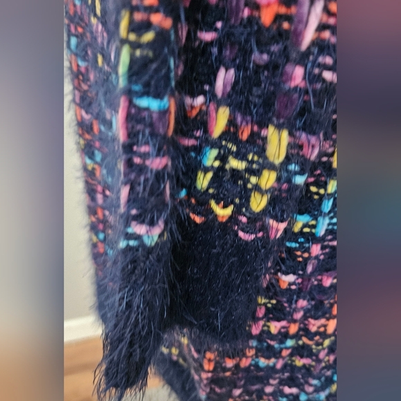 Multicolored Chunky-Knit Mid-Length Duster Cardigan w/ Pockets- Size S NWOT - Picture 7 of 8